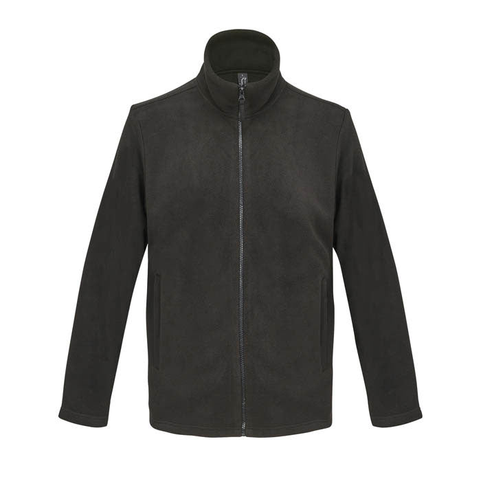 Uniseks microfleece jack met volledige rits, zwart