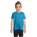 Kinder sportshirt, gerecycled polyester, aqua