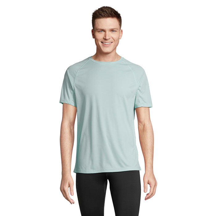 T-shirt met raglanmouwen, gerecycled polyester, arctic blue