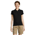 Polo dames, 210 g/m² katoen, zwart
