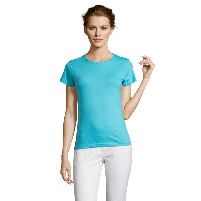 T-shirt dames, jersey 150 g/m², atolblauw