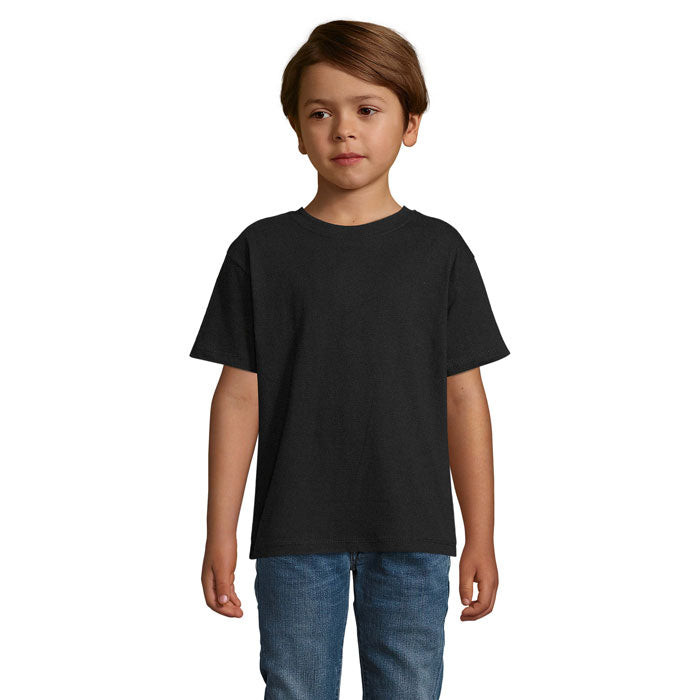 T-shirt kinderen, single jersey 150 g/m², diep zwart