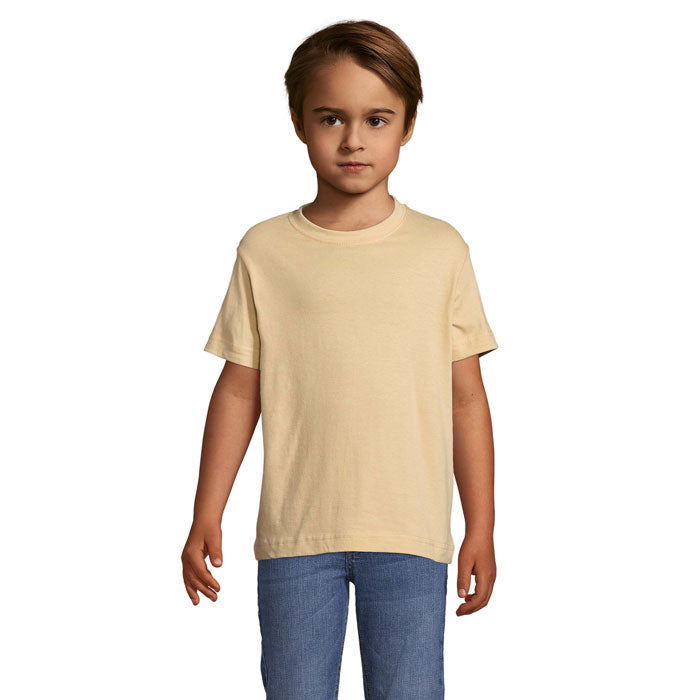 T-shirt kinderen, single jersey 150 g/m², sand