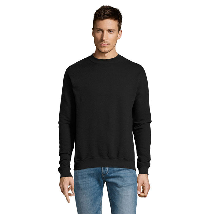 Sweatshirt unisex, brushed fleece, zwart