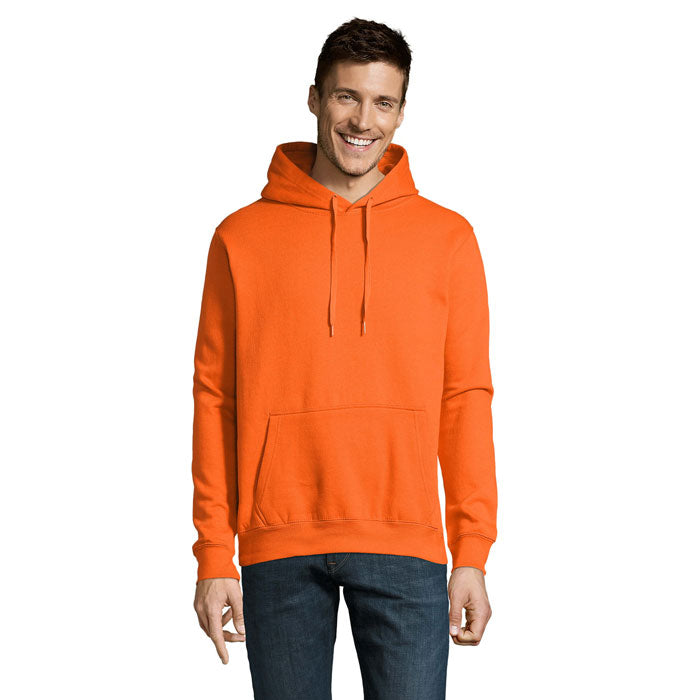 Hoodie unisex, geborstelde fleece 320 g/m², oranje