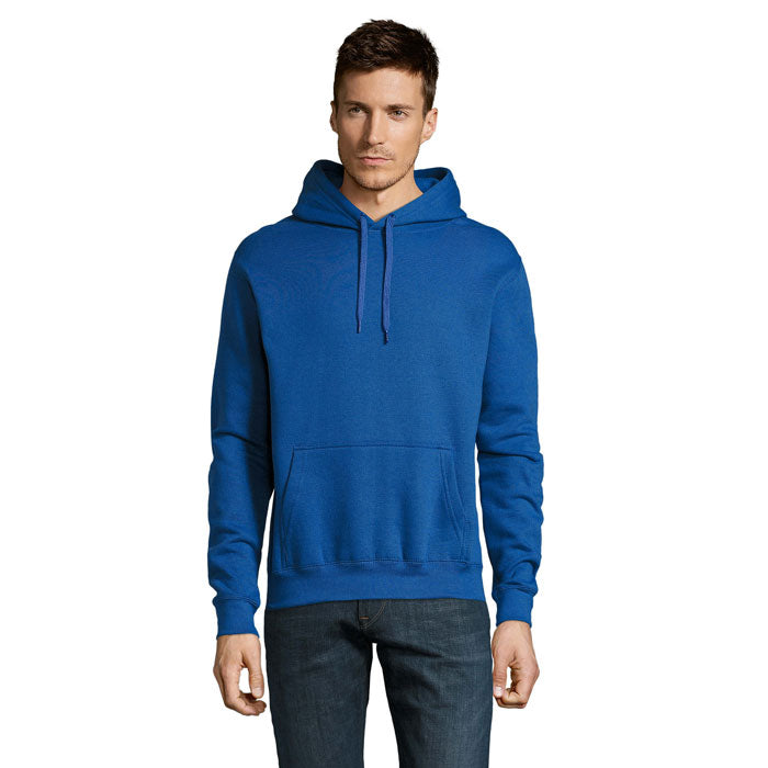 Hoodie unisex, geborstelde fleece 320 g/m², koningsblauw