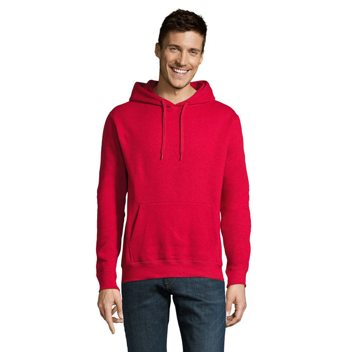 Hoodie unisex, geborstelde fleece 320 g/m², rood
