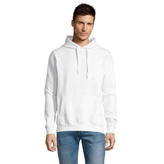 Hoodie unisex, geborstelde fleece 320 g/m², wit