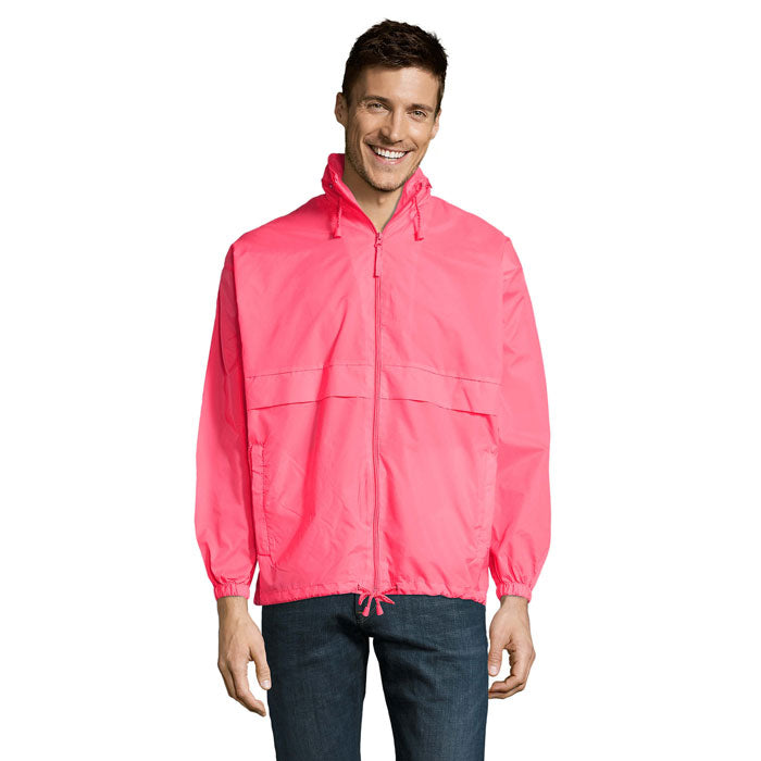 Windbreaker unisex, waterafstotend, neon roze 2
