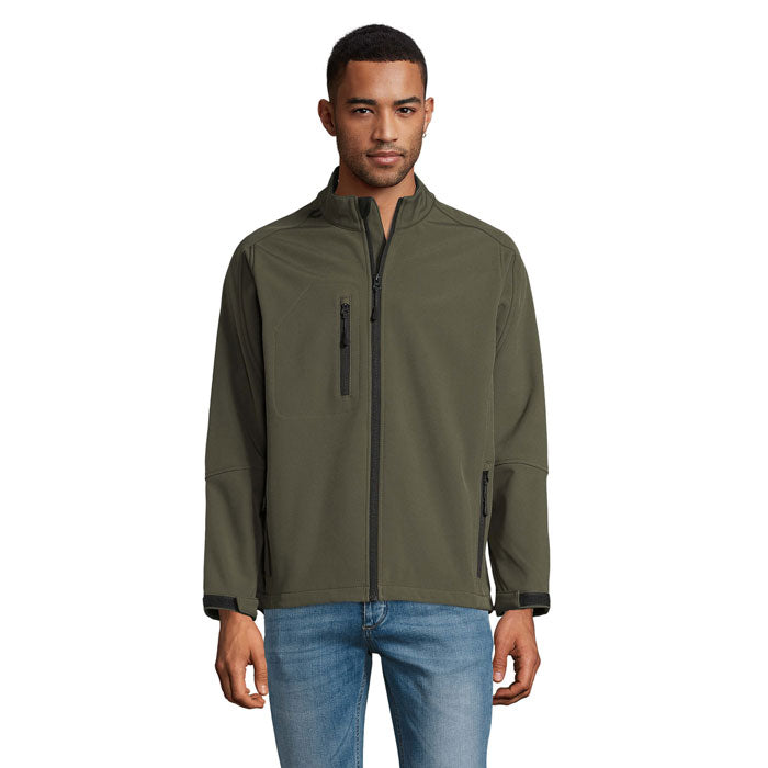 Softshell jas heren, waterdicht membraan, army