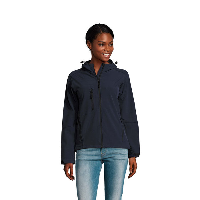 Softshell jas dames met capuchon, franse marine