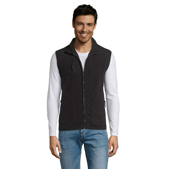 Fleece bodywarmer unisex, mouwloos, zwart
