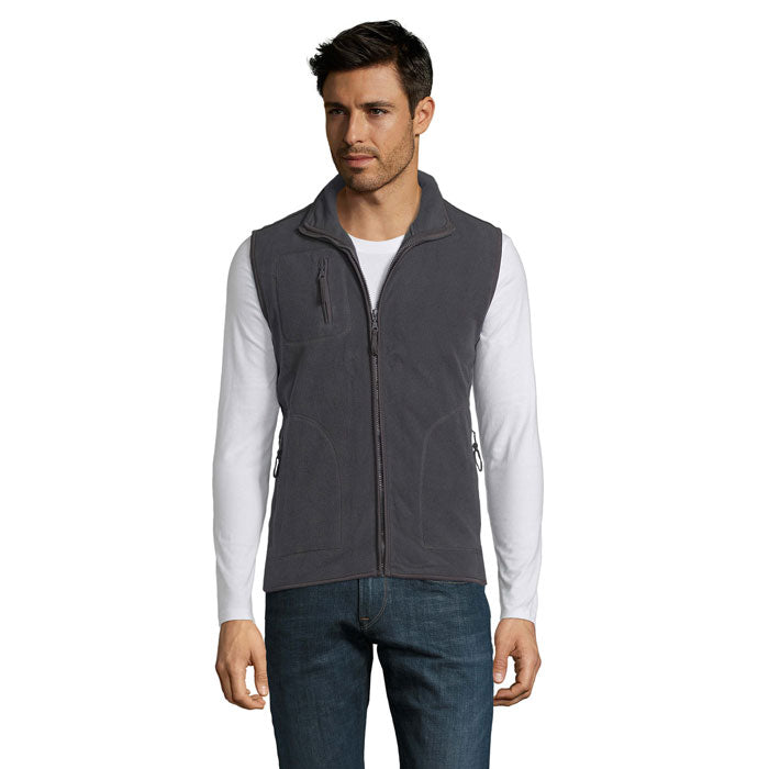 Fleece bodywarmer unisex, mouwloos, houtskool grijs
