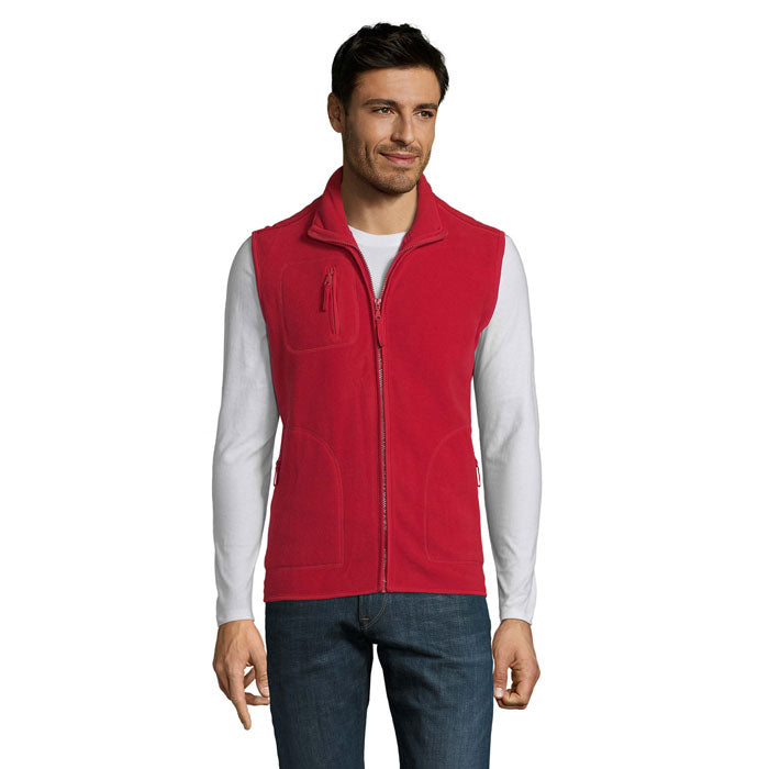 Fleece bodywarmer unisex, mouwloos, rood