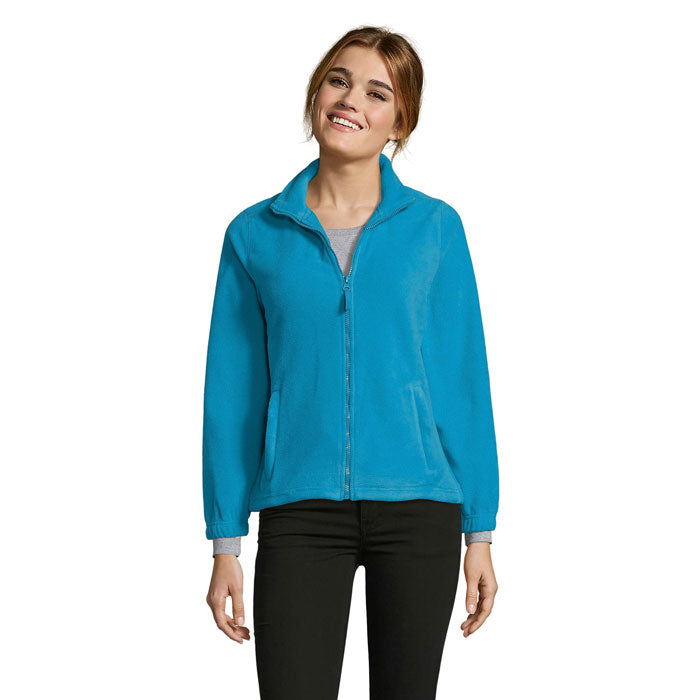 Fleecejack dames met rits, aqua
