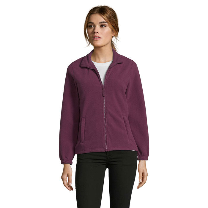 Fleecejack dames met rits, burgundy
