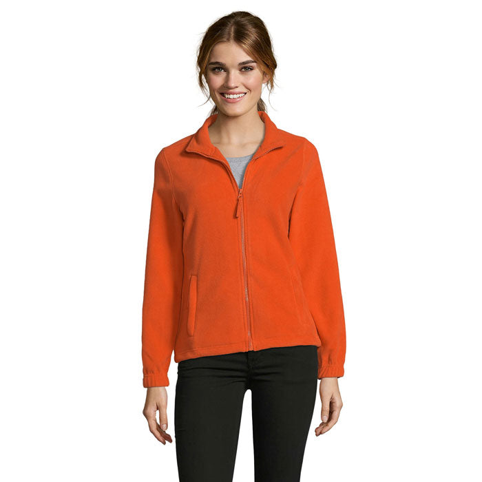 Fleecejack dames met rits, oranje