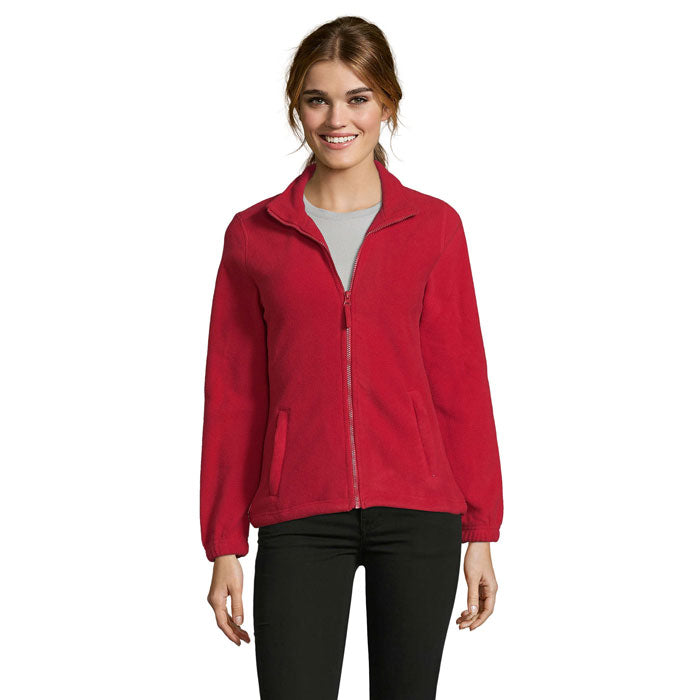 Fleecejack dames met rits, rood
