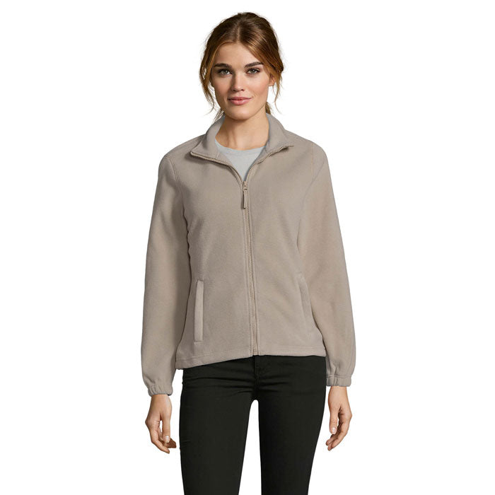 Fleecejack dames met rits, touw