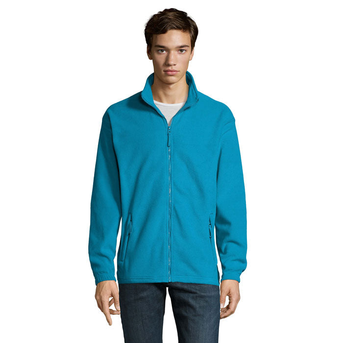 Fleecejack heren met rits, aqua