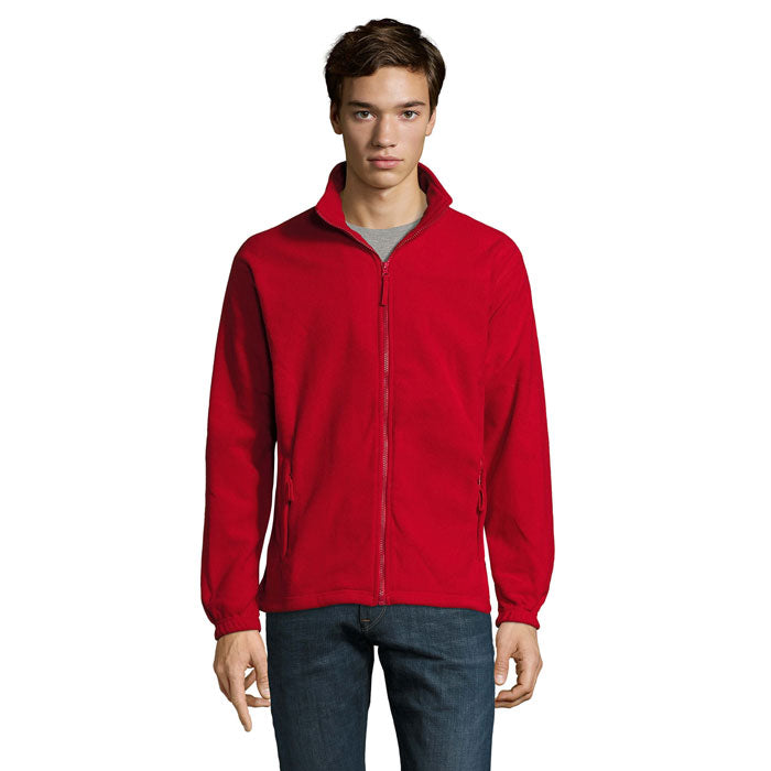 Fleecejack heren met rits, rood